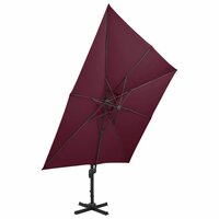Zweefparasol met dubbel dak 300x300 cm bordeauxrood 2