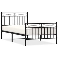 Bedframe met hoofd- en voeteneinde metaal zwart 100x190 cm 2
