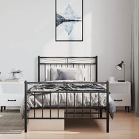 Bedframe met hoofd- en voeteneinde metaal zwart 100x190 cm 3