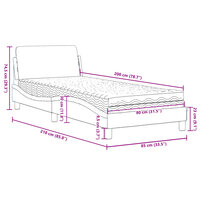 Bed met matras "Dover" stof donkerbruin 80x200 cm 9