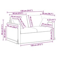 Bankstel 2 pcs Cr&egrave;me 138 x 78 x 80 cm Fluweel 10
