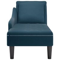 Chaise longue met kussen en rechterarmleuning fluweel blauw 4