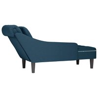 Chaise longue met kussen en rechterarmleuning fluweel blauw 6