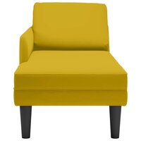 Chaise longue met kussen en rechterarmleuning fluweel geel 4