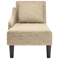 Chaise longue met kussen&amp;rechterarmleuning kunstleer lichtgrijs 4