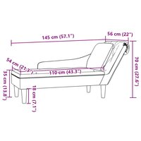 Chaise longue met kussen&amp;rechterarmleuning kunstleer legergroen 9