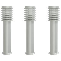 Vloerlamp voor buiten 3 st 60 cm roestvrij staal zilverkleurig 2