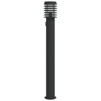 Buitenvloerlamp met stopcontact 110 cm roestvrijstaal zwart 2
