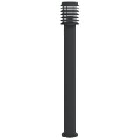 Buitenvloerlamp met stopcontact 110 cm roestvrijstaal zwart 4