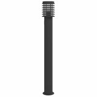 Buitenvloerlampen 3 st stopcontact 110 cm roestvrijstaal zwart 4