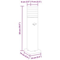 Vloerlampen voor buiten 3 st met sensor 50 cm aluminium zwart 7