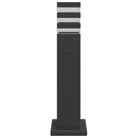 Buitenvloerlampen 3 st met stopcontact 50 cm aluminium zwart 4