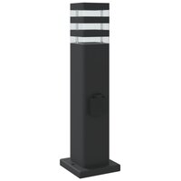 Buitenvloerlampen 3 st met stopcontact 50 cm aluminium zwart 6