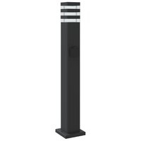 Buitenvloerlampen 3 st met stopcontact 80 cm aluminium zwart 6