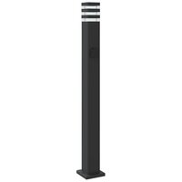 Vloerlamp voor buiten met stopcontact 110 cm aluminium zwart 6