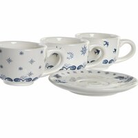 Set van Kopje met Schotel DKD Home Decor Blauw Wit Metaal Dolomite 180 ml 20 x 18 x 20 cm 3