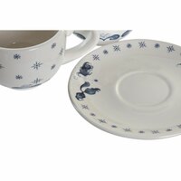 Set van Kopje met Schotel DKD Home Decor Blauw Wit Metaal Dolomite 180 ml 20 x 18 x 20 cm 4