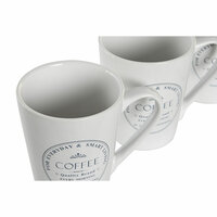 Set van Kopje met Schotel DKD Home Decor Wit Metaal Keramiek 300 ml 14 x 14 x 31 cm 12,5 x 9,5 x 10,5 cm (5 Onderdelen) 3