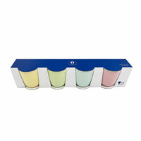Set van koffiekopjes Home ESPRIT Geel Blauw Groen Roze Porselein 90 ml 4 Onderdelen 4