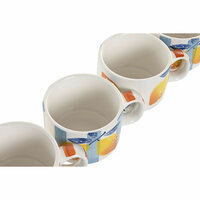 Set van koffiekopjes Home ESPRIT Geel Blauw Wit Oranje Metaal Dolomite 260 ml 4