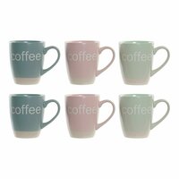 Mok DKD Home Decor Multicolour Blauw Roze Rubberwood Groen Keramiek 160 ml (3 Stuks) (7 pcs) 2