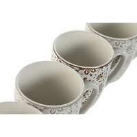 Set van 4 mokken Home ESPRIT Bruin Beige Blommor 340 ml 3