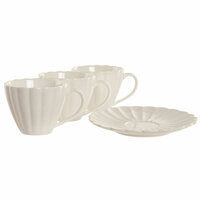 Set van 6 kopjes met schotel Home ESPRIT Wit Porselein 150 ml 2