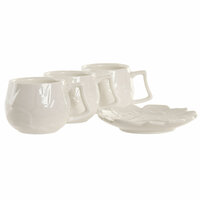 Set van 6 kopjes met schotel Home ESPRIT Wit Porselein 120 ml 2