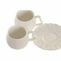 Set van 6 kopjes met schotel Home ESPRIT Wit Porselein 120 ml 3