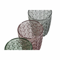 Glazenset DKD Home Decor Groen Grijs Roze Kristal Met reli&euml;f 240 ml (6 Stuks) 3