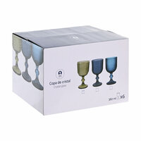 Glazenset Home ESPRIT Groen Kristal 380 ml (6 Stuks) 5