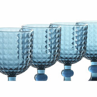 Glazenset Home ESPRIT Blauw Kristal 260 ml (6 Stuks) 3