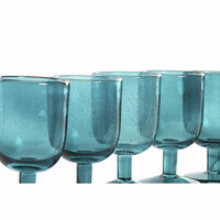 Glazenset Home ESPRIT Turkoois Kristal 300 ml (6 Stuks) 2