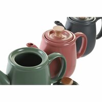 Theepot DKD Home Decor Groen Roze Natuurlijk Donker grijs Rubberwood Keramiek 1 L (3 Stuks) 2