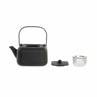 Theepot DKD Home Decor Zwart Roestvrij staal Wit 1,2 L (2 Stuks) 2