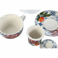 Theepot Home ESPRIT Blauw Wit Kristal Porselein (2 Stuks) 4