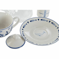 Theepot Home ESPRIT Blauw Wit Kristal Porselein 3