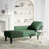 Chaise longue met kussen corduroy stof donkergroen 2