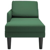 Chaise longue met kussen corduroy stof donkergroen 4