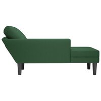 Chaise longue met kussen corduroy stof donkergroen 5