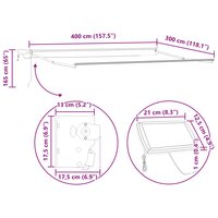Elektrisch uitschuifbaar zonnescherm frame Wit 4 &times; 3 m 9