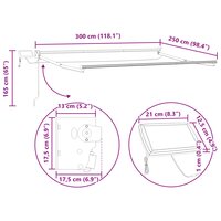 Elektrisch uitschuifbaar zonnescherm frame Antraciet 3 x 2,5 m 9