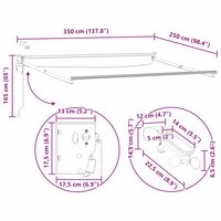 Elektrisch uitschuifbaar zonnescherm frame Antraciet Aluminium 11