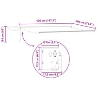 Elektrisch uitschuifbaar zonnescherm frame Wit 4 x 2 m Staal 9