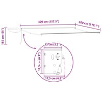 Elektrisch uitschuifbaar zonnescherm frame Wit 4 &times; 3 m Staal 9