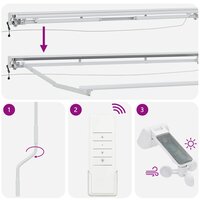 Elektrisch Zonnescherm Frame met LED&amp;apos;s Wit 4,5 &times; 3,5 m 9