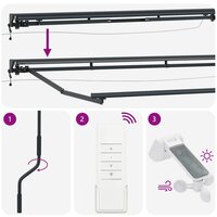 Elektrisch Zonnescherm Frame met LED&amp;apos;s Antraciet 5 &times; 3,5 m 9