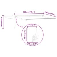 Elektrisch uitschuifbaar zonnescherm frame Wit 3 x 2 m Staal 9