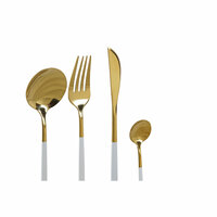 Bestek DKD Home Decor Wit Gouden Roestvrij staal 4,5 x 2,5 x 20,5 cm 24 Onderdelen 3