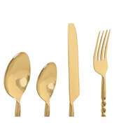 Bestek Home ESPRIT Gouden Roestvrij staal 4,5 X 2 X 21 CM 16 Onderdelen 3